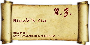 Missák Zia névjegykártya